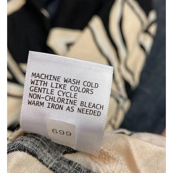 Rachel Zoe botanical black beige pant - Picture 3 of 3